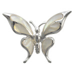 Schmetterling - Silber Anhänger Perlmutt - poliert