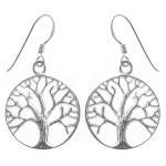 Lebensbaum - Silber Ohrringe plain - poliert