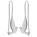 Friedenstaube - Silber Ohrringe plain - poliert