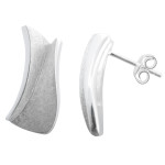 Dichon - Silber Ohrringe plain - gebürstet/poliert