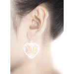 Love-Herz-vergoldet - Silber Ohrringe plain - mattiert