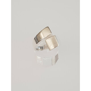 Silberring plain - R7775-52 - Mattiert und Poliert